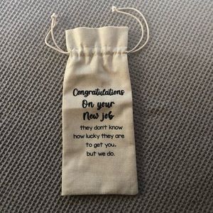 Canvas Wine Gift Bag “Congrats on Your New Job”